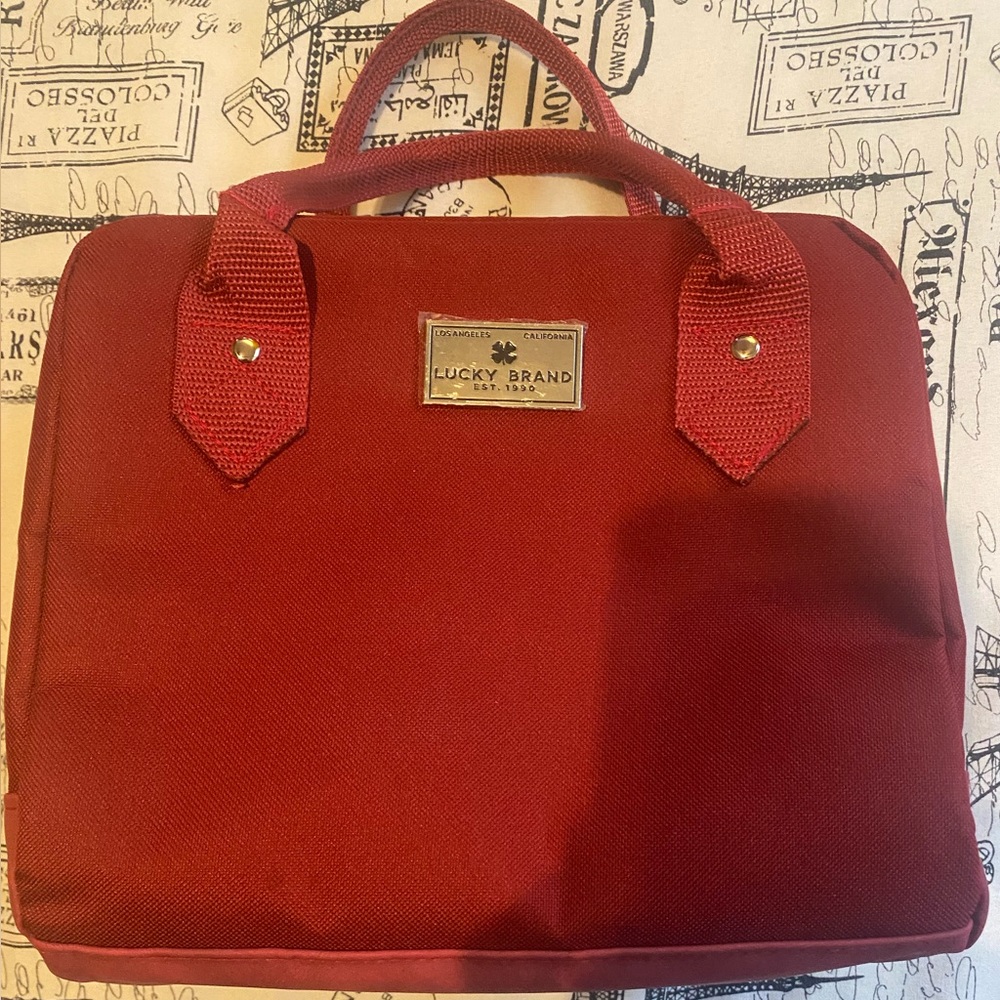 Lucky Brand Bold Red Lunchbox Bag